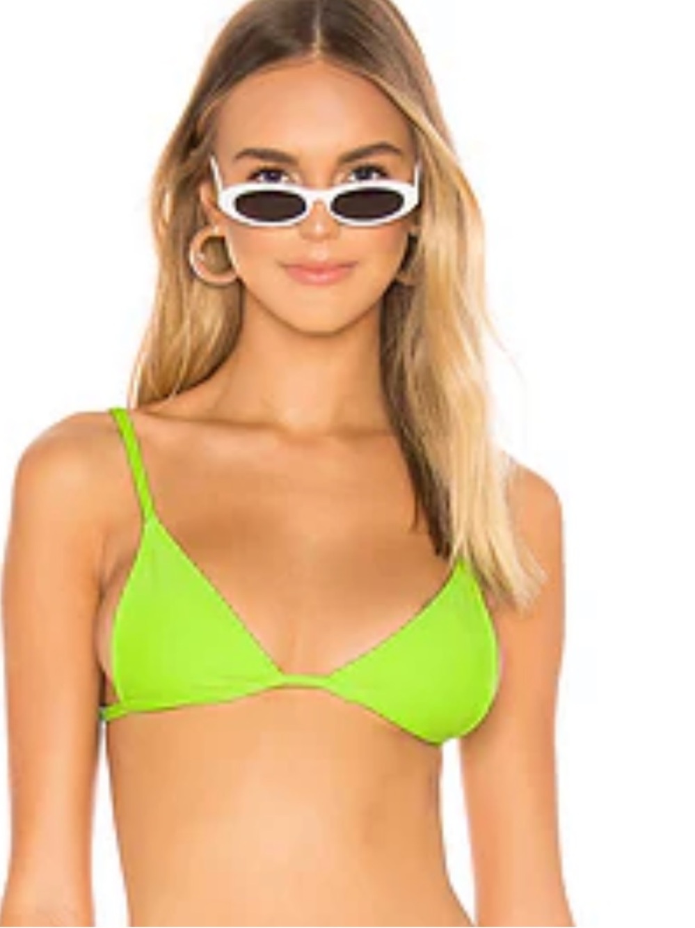 NWOT Minimale Animale The Lucid triangle Bikini Top in Rio Neon Green XL
